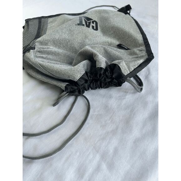 CAT Gray and Black Drawstring Bag, Caterpiller Bag, School Bag - Picture 3 of 5